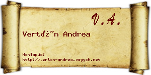 Vertán Andrea névjegykártya