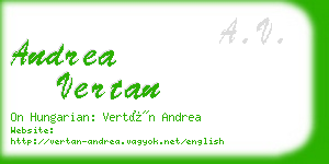 andrea vertan business card